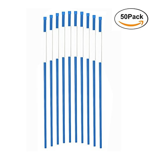 FiberMarker Reflective Driveway Markers 36-Inch Blue 20-Pack 5/16-Inch Dia Snow Poles Snow Markers